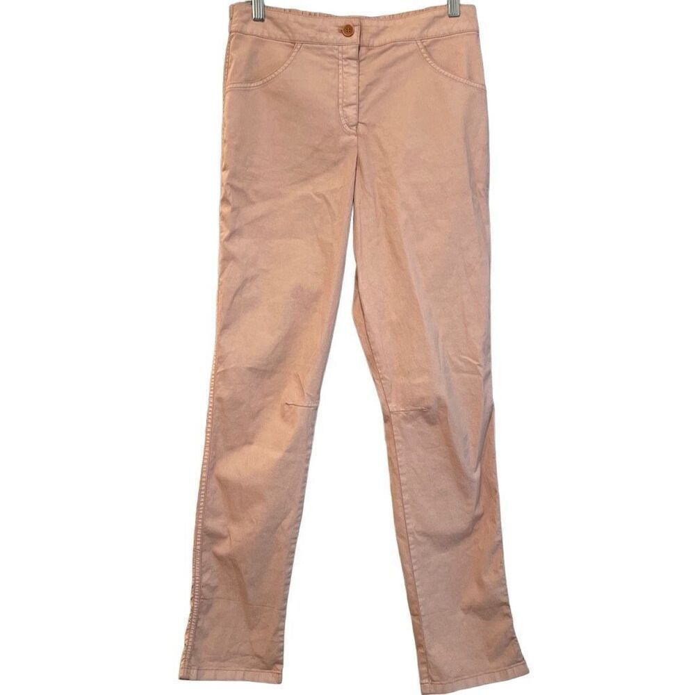 OSKA Womens Flat Front Pants Size 2 Pink Garment Dye Matte Finish Slow Fashion